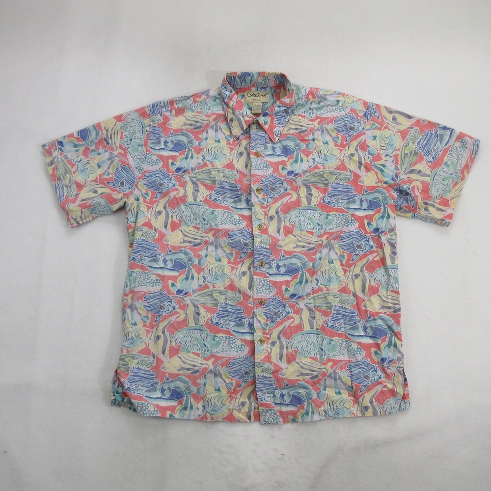 Cooke Street Shirt XL Short Sleeve Button Up Tropical Fish Hawaiian Coral Men